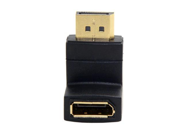 Vszerda DP DisplayPort Male 90 Degree Up Angled to Female Extension Adapter Converter Black