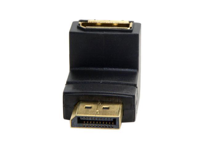Vszerda DP DisplayPort Male 90 Degree Up Angled to Female Extension Adapter Converter Black