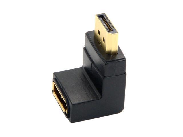 Vszerda DP DisplayPort Male 90 Degree Up Angled to Female Extension Adapter Converter Black