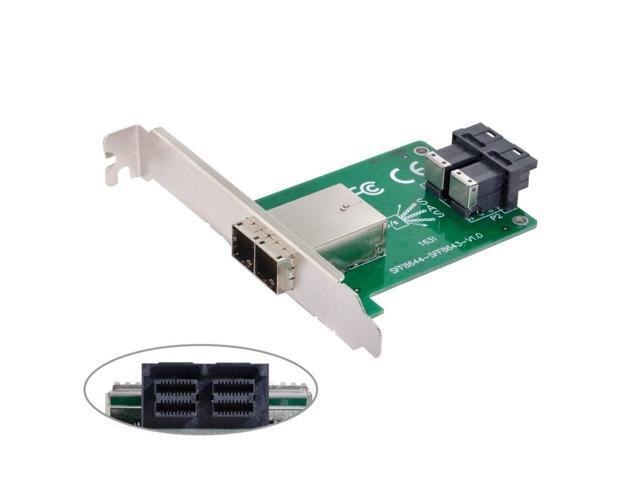 Vszerda Mini SAS 2 SFF-8644 to 2 SFF-8643 HD Data Server Converter Adapter with Bracket