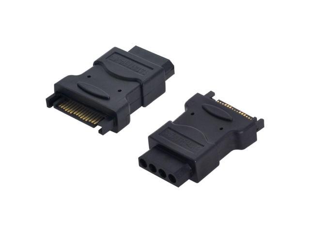 Vszerda SATA to IDE 4pin Power Adapter 15Pin SATA Male to Molex IDE 4Pin Female Cable Adapter