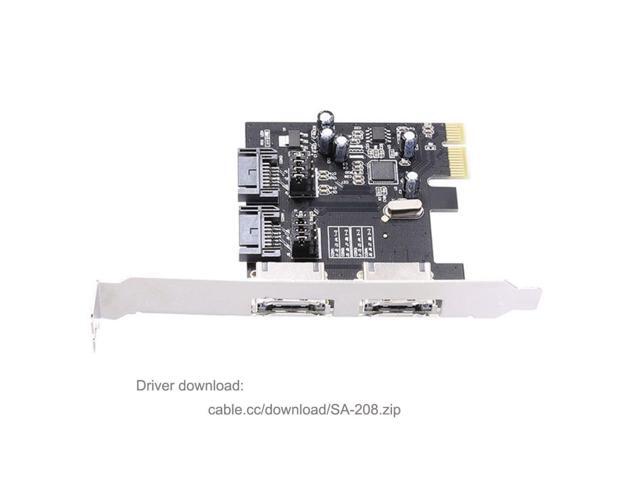 Vszerda PCIe X1 to 2 SATA 3.0 2 eSATA PCIE SATA3 6Gbps PCIe Expansion Card Adapter