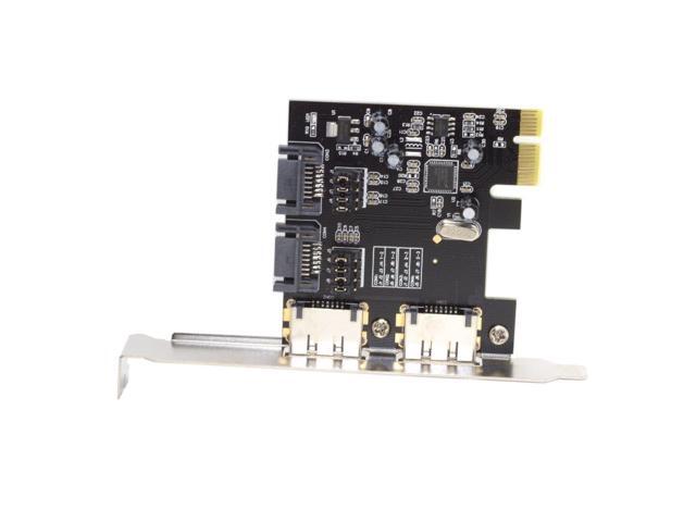 Vszerda PCIe X1 to 2 SATA 3.0 2 eSATA PCIE SATA3 6Gbps PCIe Expansion Card Adapter