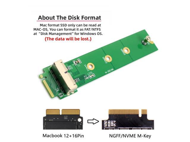 Vszerda 12+16Pin MAC SSD to Motherboard M.2 NVME NGFF M-Key Convert Adapter Card for 2013 2014 2015 A1493 A1502 A1465 A1466 MAC Pro Air SSD