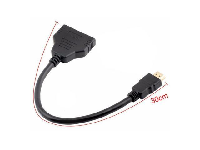 Vszerda HDMI 1 Male to 2 Female Y Splitter Switch Extension Adapter Cable for for PC HDTV Laptop 1080P