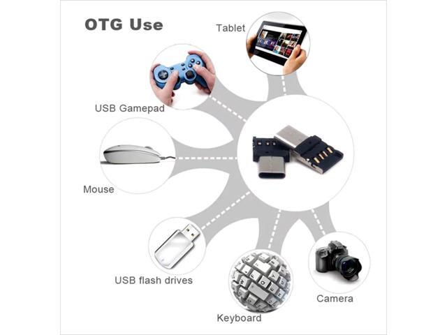 Vszerda 5 Pack USB C OTG Adapter USB C Male to USB 2.0 Female Ultra Mini Size Connector Adapter