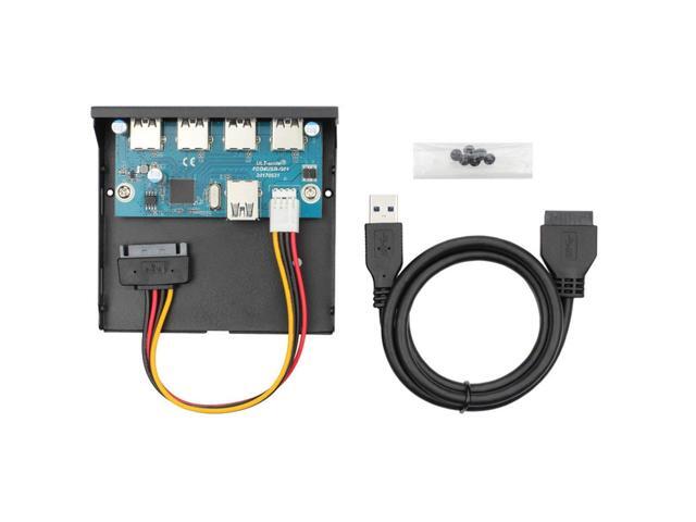 Vszerda USB 3.0 HUB 4 Ports Front Panel to Motherboard 20Pin Adapter with SATA Power Cable for 3.5' Floppy Bay Disk Drive Caddy