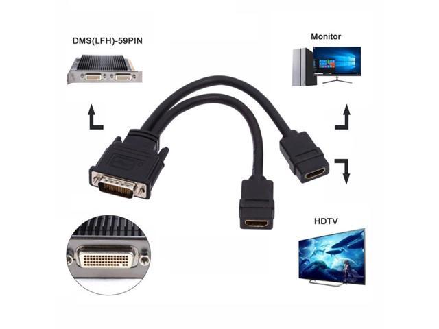 Vszerda DMS-59Pin 1 to 2 HDMI 1.4 Splitter Extension Cable for PC Graphics Card