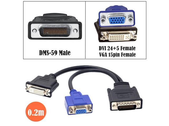 Vszerda LFH DMS-59 Male to DVI 24+5 Female & VGA RGA 15pin Female Splitter Extension 15cm