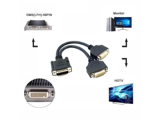 Vszerda DMS-59Pin 1 to 2 DVI 24+5 Splitter Extension Cable for PC Graphics Card