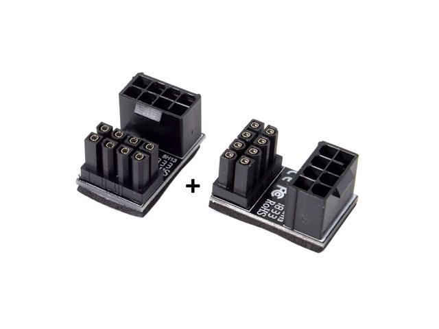 Vszerda 2 Pack ATX 8Pin Male to Female 180 Degree Angled GPU Graphics Card Power Connector Adapter