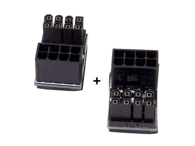 Vszerda 2 Pack ATX 8Pin Male to Female 180 Degree Angled GPU Graphics Card Power Connector Adapter