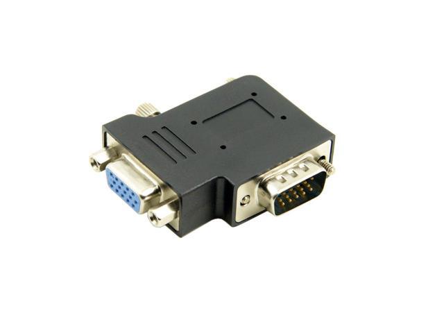 Vszerda VGA Connectors,VGA SVGA D-Sub HDB15Pin Male to Female 90 Degree Right Angled Gender Changer Video Graphics Array Connector Adapter for...