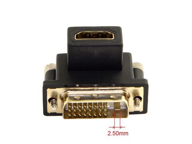 Vszerda HDMI to DVI Adapter,DVI Male to HDMI Female 90 Degree Down Angled Gold Plating Bidirectional Converter Adapter for TV, Monitor, Computer