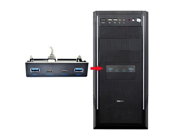 Vszerda USB-C & USB 3.0 HUB 4 Ports Front Panel to Motherboard 20Pin Connector Cable for 3.5' Floppy Bay