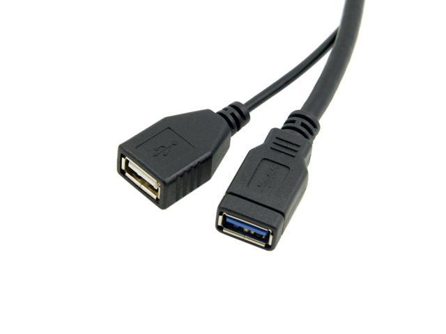 Vszerda USB 3.0 Splitter Y Cable USB 1 Male to 2 Female Extra Power Data Extension Cable for 2.5' Mobile Hard Disk