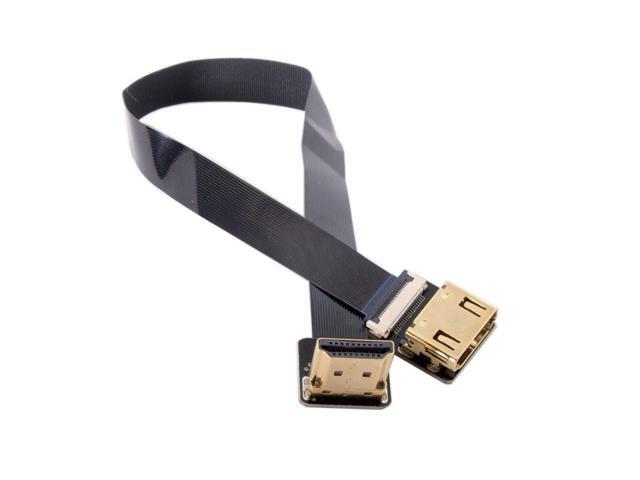 Vszerda HDMI Male to Female FPC Flat Extension Cable for Camera HDTV Multicopter Aerial Photography 90 Degree UP Angled 0.2M