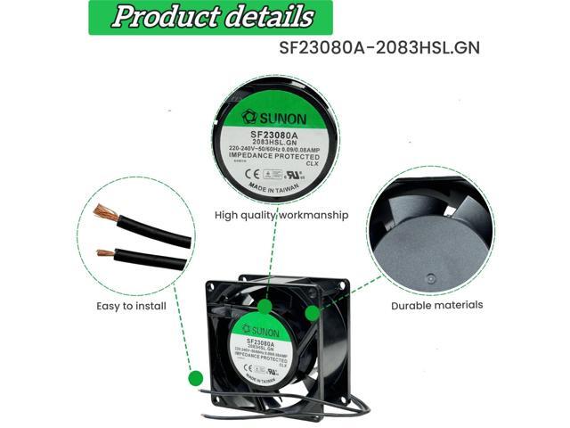 for SUNON SF23080A-2083HBL GN SF Series 2850 RPM 8038 0.09/0.08AMP 220-240V 50/60Hz Cabinet air Cooling Fan