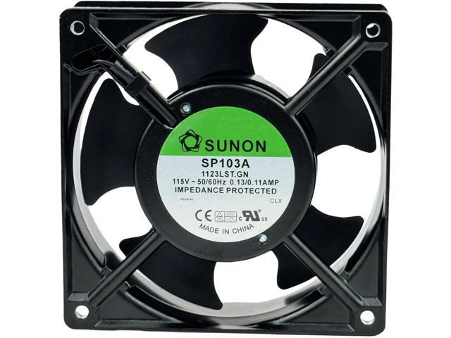 for SUNON SP103A 1123LST. GN Cooling Fan,115V 50/60Hz 0.13/0.11AMP 12038 120×38mm Dual Ball Bearing Cooling Fan,2300RPM 2-pin Connector