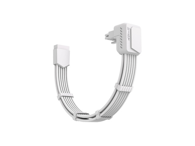 Shield PCIe 5.1 12V-2x6 90° GPU Extension Cable, White, RVS 90° Angle Adapter, 12V-2x6 GPU Extender, 12VHPWR Compatible, 12+4 Pin Male-Female,...