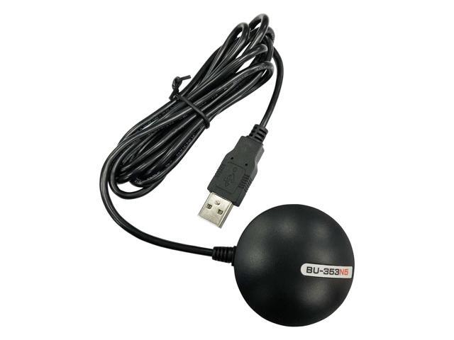 GlobalSat BU-353N5 USB GNSS Receiver, Black, Made in Taiwan