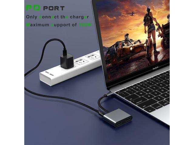 KEHIPI USB C to Dual HDMI Adapter for Monitor, USBC Laptop Docking Station Dual Monitor Dongle MacBook, USB-C Hub Powered Mac, USB 3.0 to USB C...