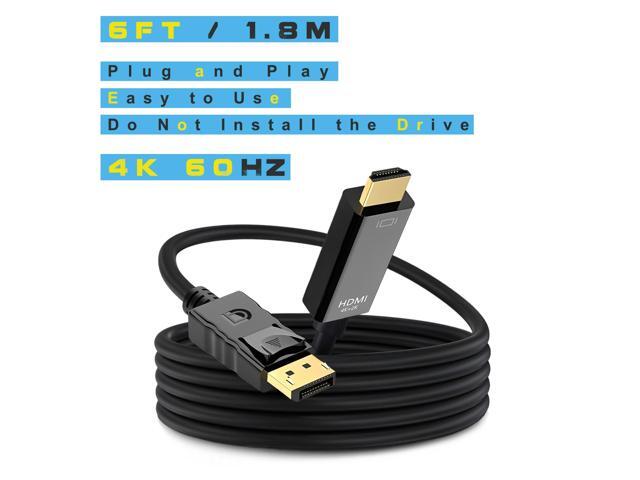 KEHIPI 4K 60Hz Displayport to HDMI Cable 6ft, NOT HDMI to Displayport Adapter, Display Port to HDMI Cable 6feet for Dell Lenovo HP Laptop Desktop...