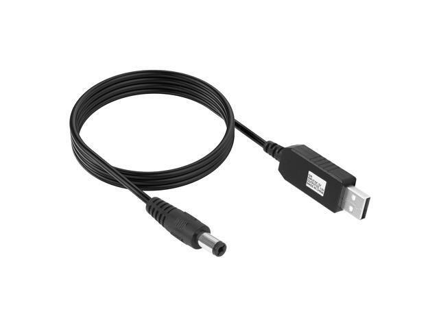 Vszerda DC 5V to DC 12V USB Voltage Step Up Converter Cable Power Supply USB Cable with DC Jack 5.5 x 2.1mm for Fan Led Light Router Speakers (5-12V)