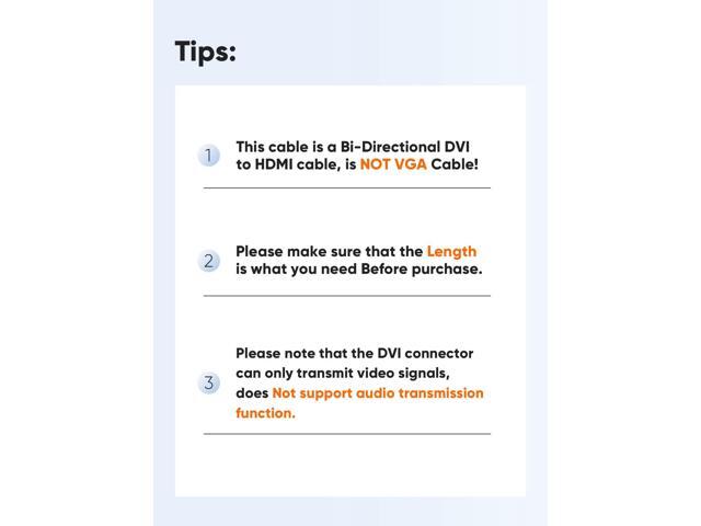 KEHIPI HDMI to DVI Short Cable 0.5ft, Bi-Directional DVI-I (24+5) Female to HDMI Male Adapter 1080P DVI to HDMI Converter Compatible with Xbox, PC,...