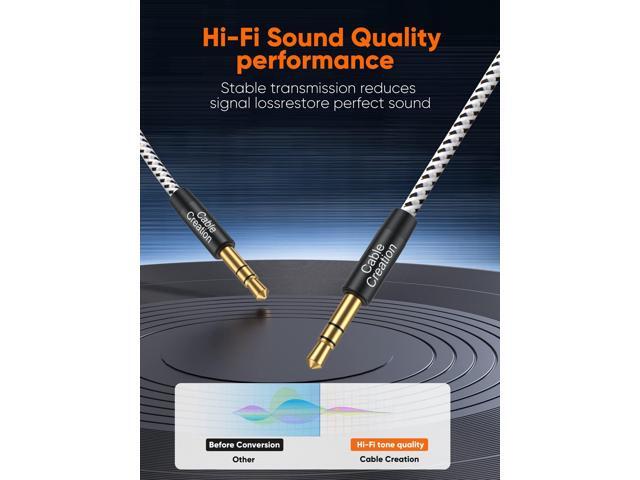 KEHIPI 3.5mm Aux Cable 0.45meter, Short Male to Male 1/8 Audio Auxiliary Cord Braided Hi-Fi Sound for Car, Headphone Jack, Speaker, Home Stereos,...