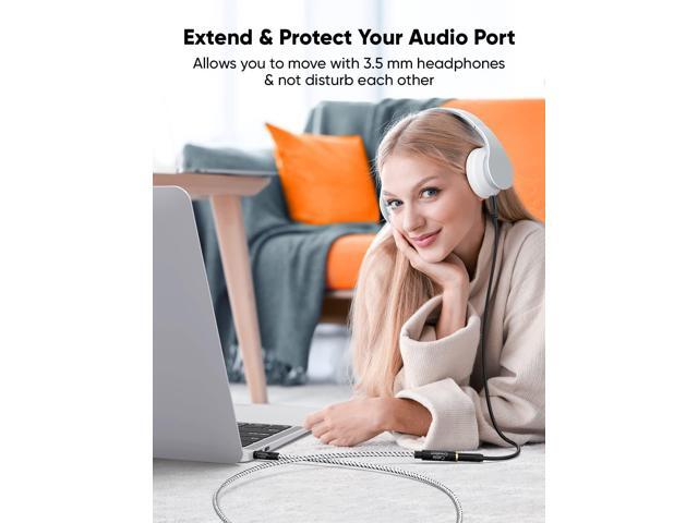 3.5mm Audio Extension Cable, 3.5mm Male to Female Stereo Audio Cable with Gold Plated Connector, 1.5Feet