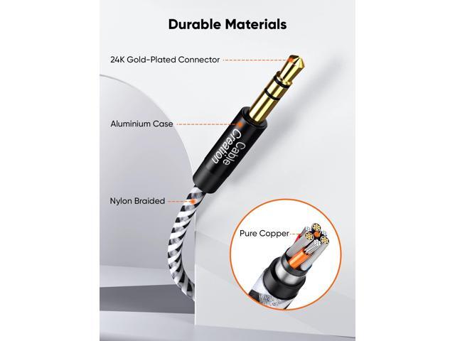 3.5mm Audio Extension Cable, 3.5mm Male to Female Stereo Audio Cable with Gold Plated Connector, 1.5Feet