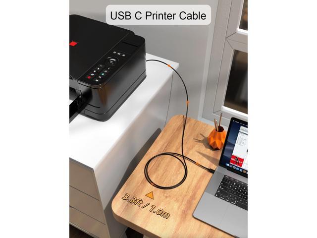 KEHIPI USB C to B Printer Cable 3.3FT, Scanner and MIDI Cable for Yamaha Casio Digital Piano, DJ Controller, 1M Black