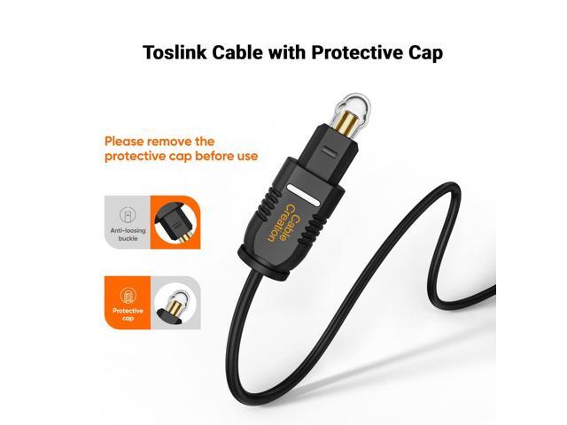 KEHIPI Optical Digital Audio Cable 10FT, Thin Fiber Optic Gold Plated Optical S/PDIF Cord for Home Theater, Sound Bar, TV, PS4, Xbox, VD/CD Player,...