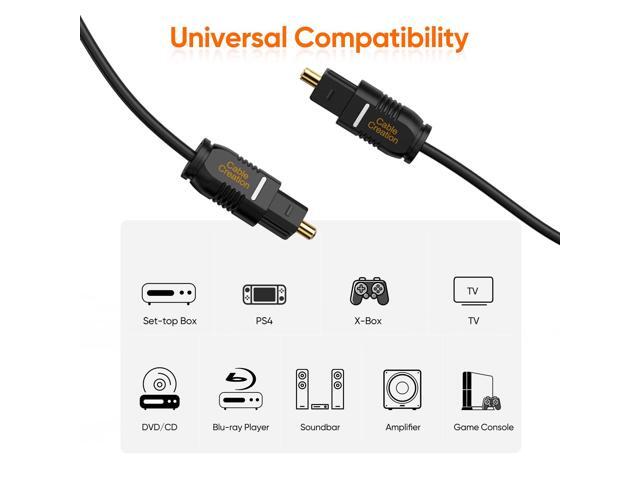 KEHIPI Optical Digital Audio Cable 10FT, Thin Fiber Optic Gold Plated Optical S/PDIF Cord for Home Theater, Sound Bar, TV, PS4, Xbox, VD/CD Player,...