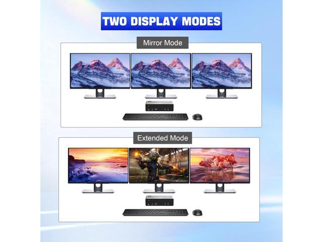 Vszerda 8K@60Hz KVM Switch 3 Monitors 2 Computers, 8K HDMI+ 2 Displayport KVM with 3 USB 3.0 Port, 2 Computer 3 Monitor KVM Switch with Audio Mic...