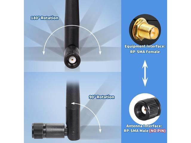 Vszerda Dual Band WiFi 2.4GHz 5GHz 5.8GHz 3dBi MIMO RP-SMA Male Antenna (4-Pack) for WiFi Router Wireless Network Card USB Adapter Security IP...