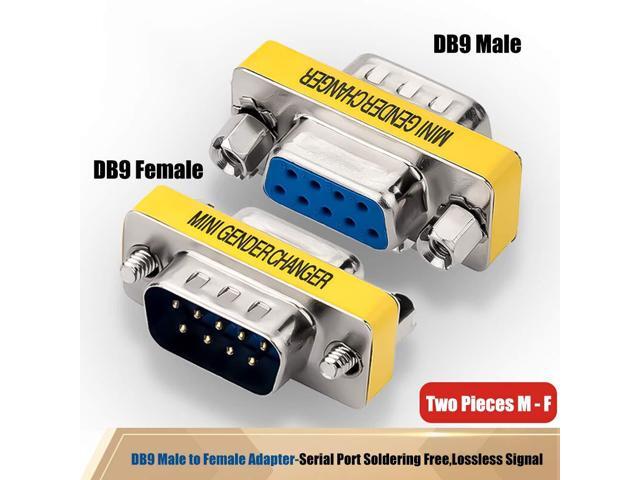 Vszerda 6-Pack RS232 9 Pin Serial Adapter DB9 Female to Female Coupler DB9 Female to Male Connector DB9 Male to Male Mini Gender Changer