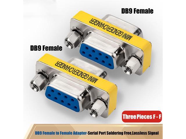 Vszerda 6-Pack 9Pin RS232 Serial Cable DB9 Male to Male/Female to Female Mini Gender Changer Adapter Coupler Connector