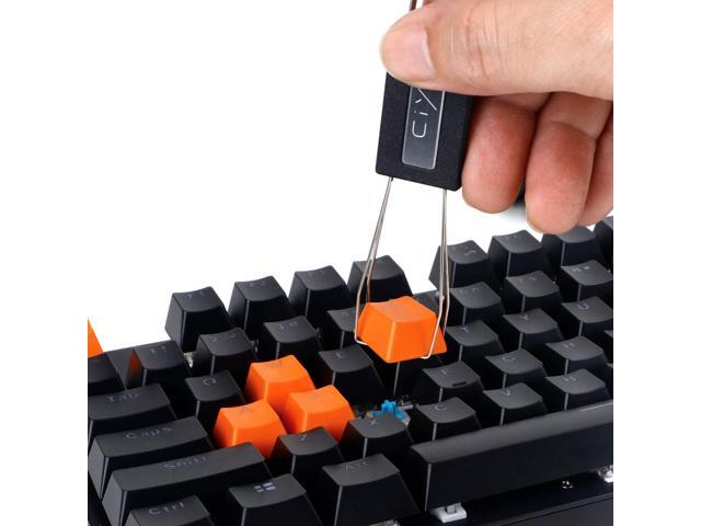 Vszerda Keycap Puller Switch Puller Stainless Steel Keycap Removal Tool with 2 Pcs Keyboard Cleaning Brush for Mechanical Keyboard