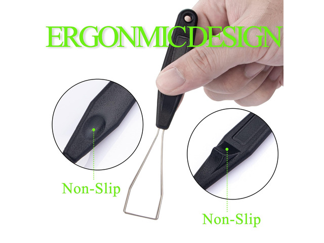 Vszerda Keycap Puller Stainless Steel Keycap Removal Tool with 2 Pcs Keyboard Cleaning Brush for Mechanical Keyboard
