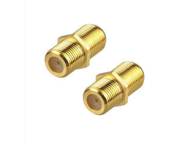 KEHIPI Coaxial Cable Connector, RG6 Coax Cable Extender F-Type Gold Plated Adapter Female to Female for TV Cables, 2 Pack
