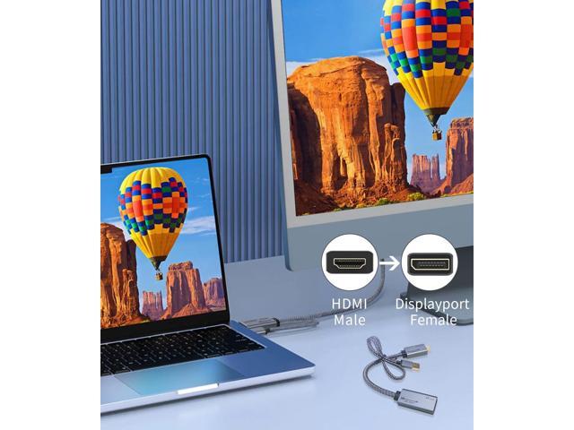 KEHIPI HDMI to Displayport Adapter 4K@60Hz,2K@120Hz, 1080P@165Hz, HDMI Male Source to DisplayPort Male Monitor Cable, HDMI to DP with USB Power...