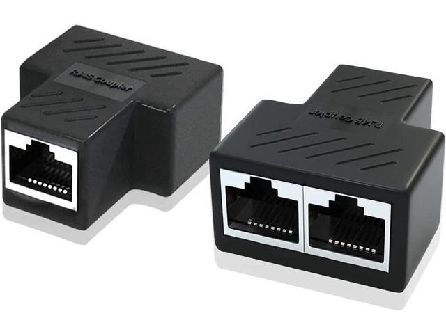Ethernet Splitter, RJ45 Splitter Adapter LAN Network Internet Splitter 1 to 2, Ethernet Cable &LAN Internet Splitter for Cat5 Cat5e Cat6 Cat 7...