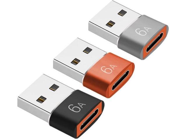 USB c to USB Adapter Female Male usbc Type c Converter Mini Phone Cord Plug Connector Fast Laptop Bulk 3 Pack