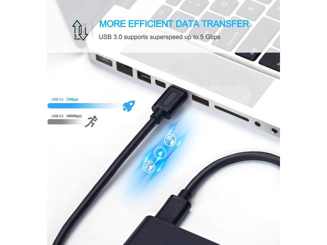 USB 3.0 A to A Male Cable, USB to USB Cable 3.3ft USB Male to Male Cable Double End USB Cord with Gold-Plated Connector for Hard Drive Enclosures,...