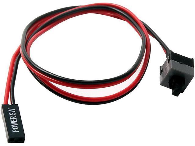 2 Pin SW PC Power Switch Cable, ATX Computer on/off Push Button Switch Wire for Case Connects to motherboard - 20', 2 Pack
