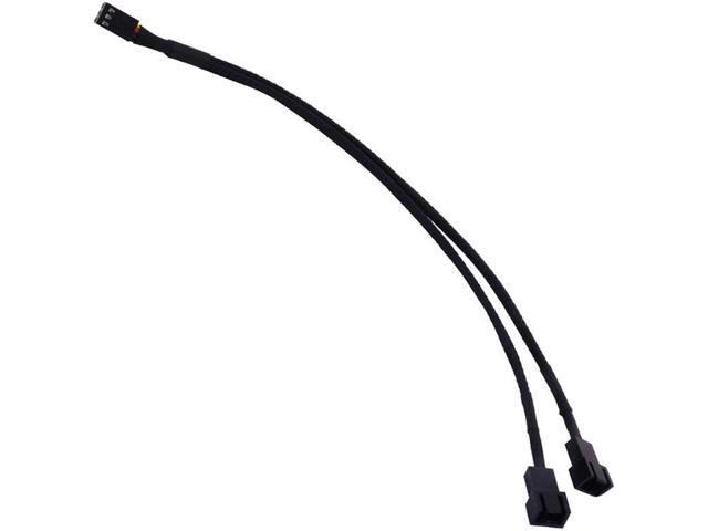 Case Fan 3pin 1 to 2 Splitter Cable Hub Adpater,Motherboard 3-pin Fan Sleeved Braided Y Splitter Internal Power Extension Cable for Computer...