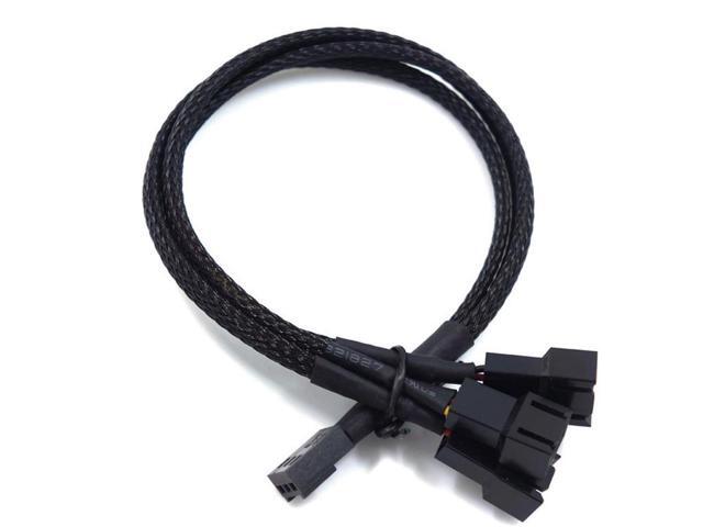 Case Fan 3pin 1 to 3 Splitter Cable Hub Adpater,Motherboard 3-pin Fan Sleeved Braided Y Splitter Internal Power Extension Cable for Computer...