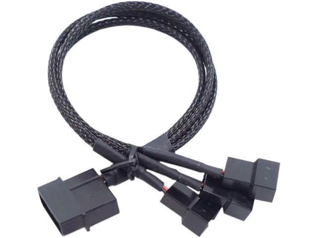 Molex to 3 Pin 4 Pin Fan Sleeved Power Splitter Cable Adapter,Molex LP4 to 3 x TX3 / TX4 (PWM) 12V PC Case Fan Cooler Y Splitter Power Extension...